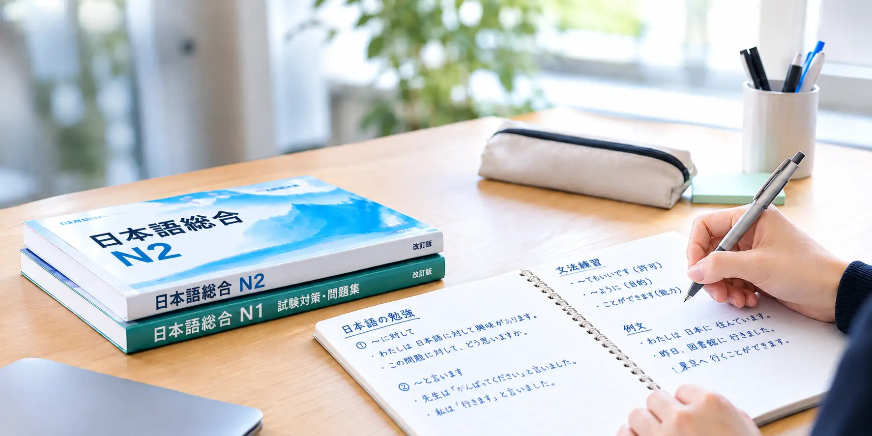 日本語を学習している様子
